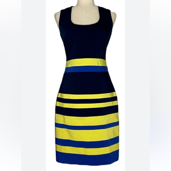 Belle by Badgley Mischka Colorblock Sheath Dress Size 6 - Picture 1 of 7
